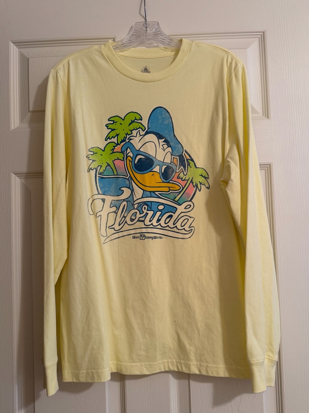 Walt Disney World Florida Donald Butter Yellow Long Sleeve Shirt
